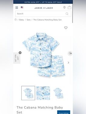 Janie and Jack The Cabana Matching Baby Set
